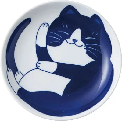 Japansk skål med blå kat | Sæt med 4 forskellige | 10 cm Studio Hafnia