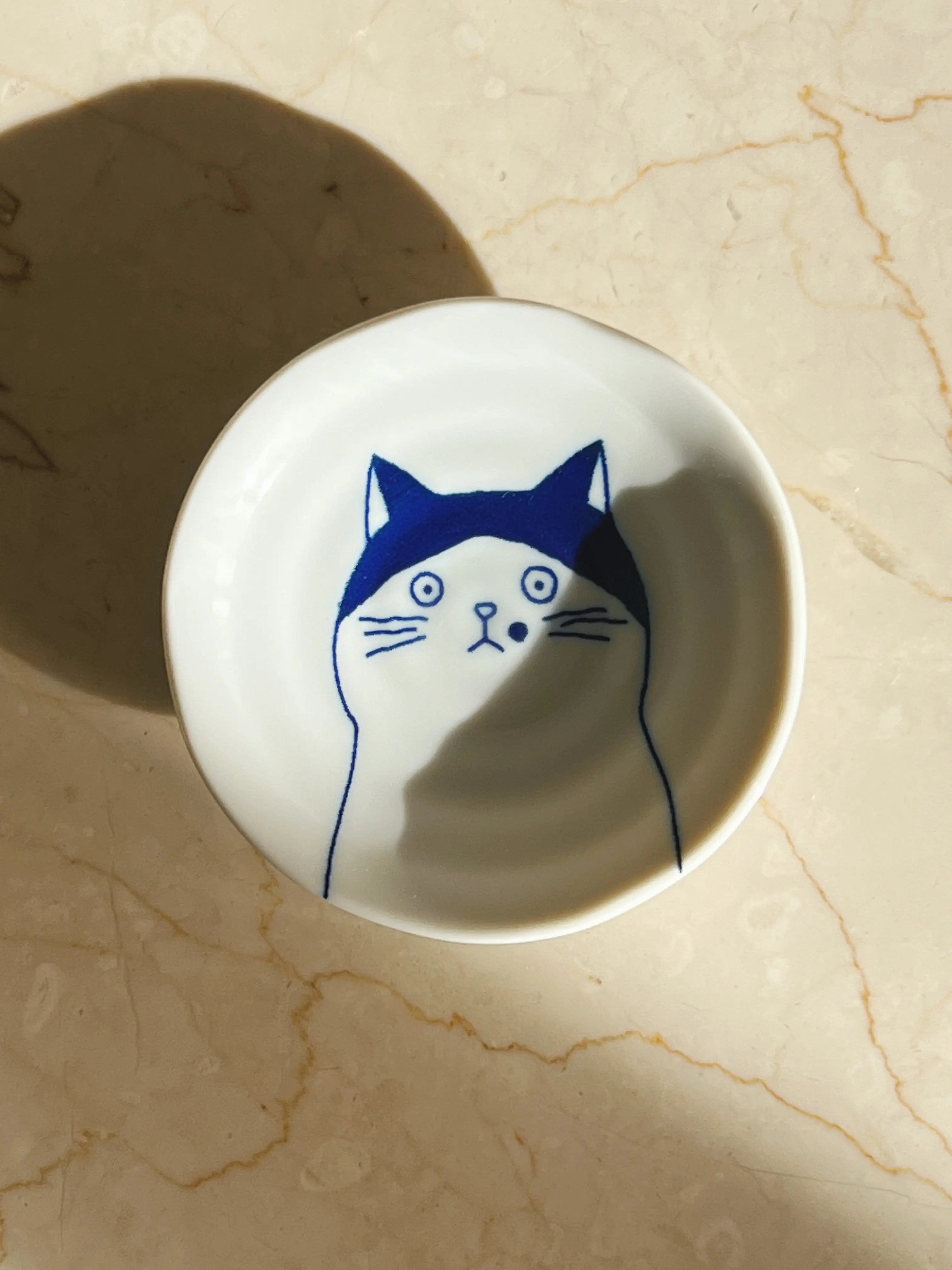 Japansk tallerken med blå kat | 5 forskellige slags | 10 cm Studio Hafnia