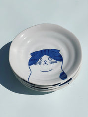 Japansk tallerken med blå kat | 5 forskellige slags | 16 cm Studio Hafnia