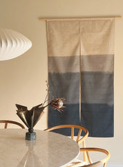 Japansk Håndtrykt Vægtæppe | 85 x 150 cm Blå med ophæng