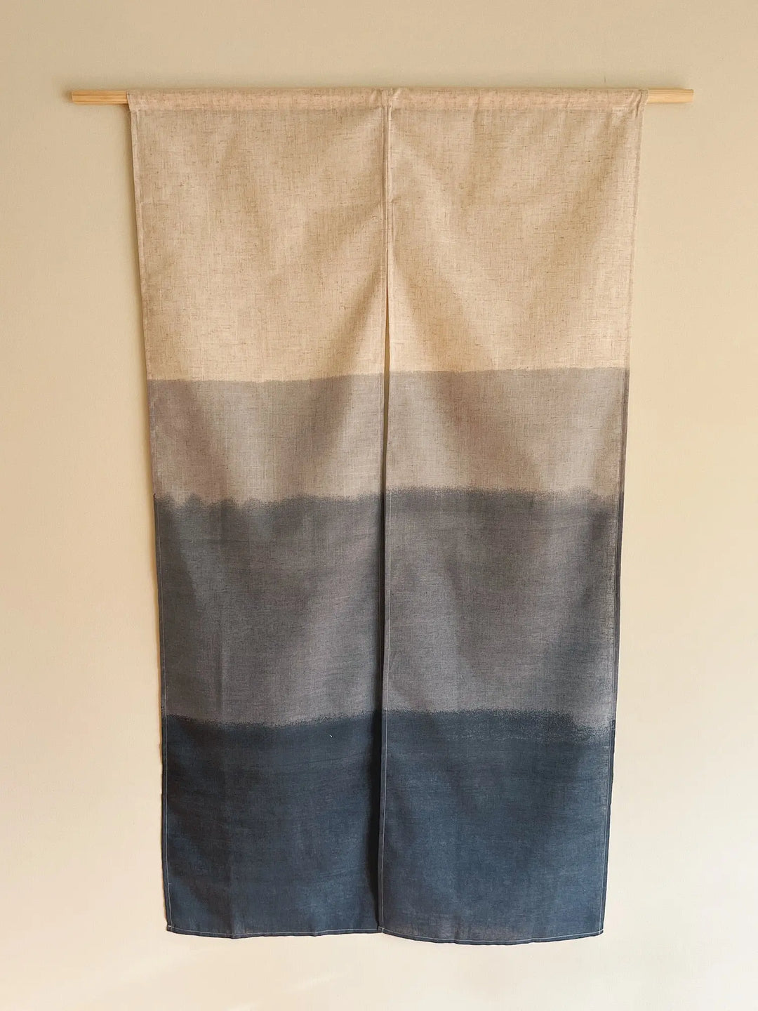 Japanese Handprinted Tapestry | 85 x 150 cm Blue with Hanging Rod