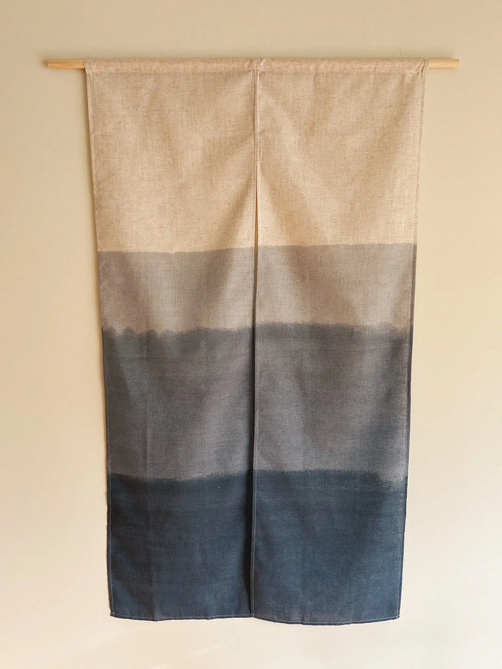 Japanese Handprinted Tapestry | 85 x 150 cm Blue with Hanging Rod