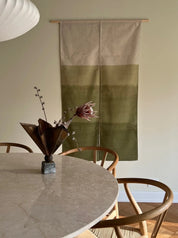 Japansk Håndtrykt Vægtæppe | 85 x 150cm Grøn med ophæng
