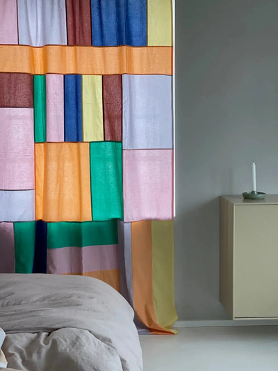 Jou Quilts JOU POJAGI Gardin multifarvet til gardin strop  | 140 X 250 CM Jou Quilts