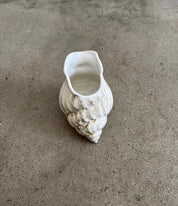 Conch Jug in cream glaze seen from the front - handmade ceramic designed by Dorte Kristoffersen