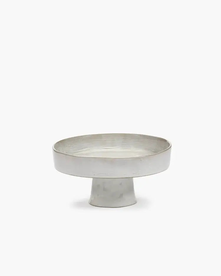  Dyb Tallerken med Fod L – Off White | Serax Serax