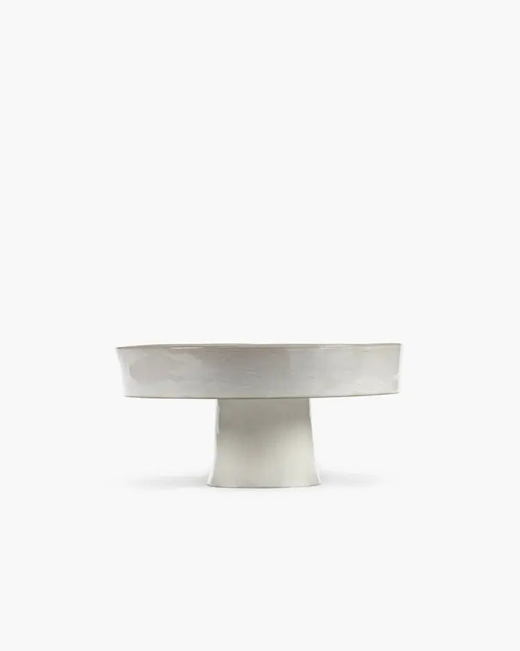  Dyb Tallerken med Fod L – Off White | Serax Serax
