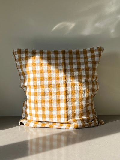 Linge Particulier - Pudebetræk - Curcuma Medium Gingham | 50 x 50 cm Linge Particulier
