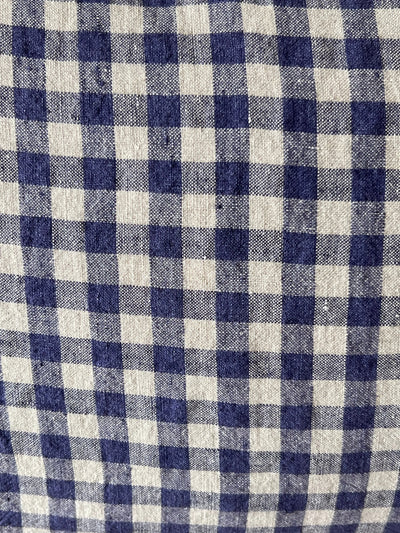 Linge Particulier - Pudebetræk - Flax/Navy Gingham | 40 x 60 cm Linge Particulier