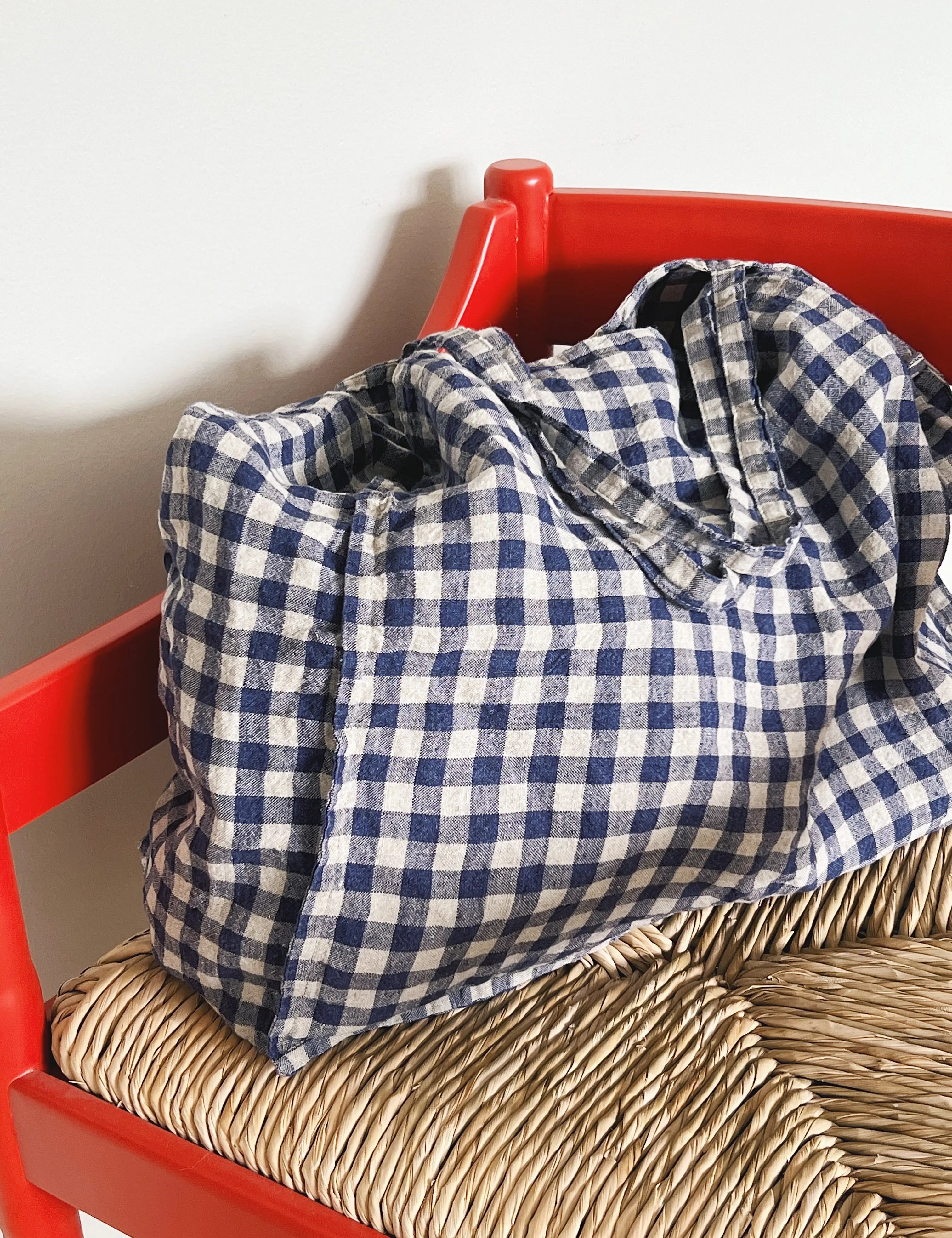 Navy Gingham | 47 x 41 x 20 cm Linge Particulier