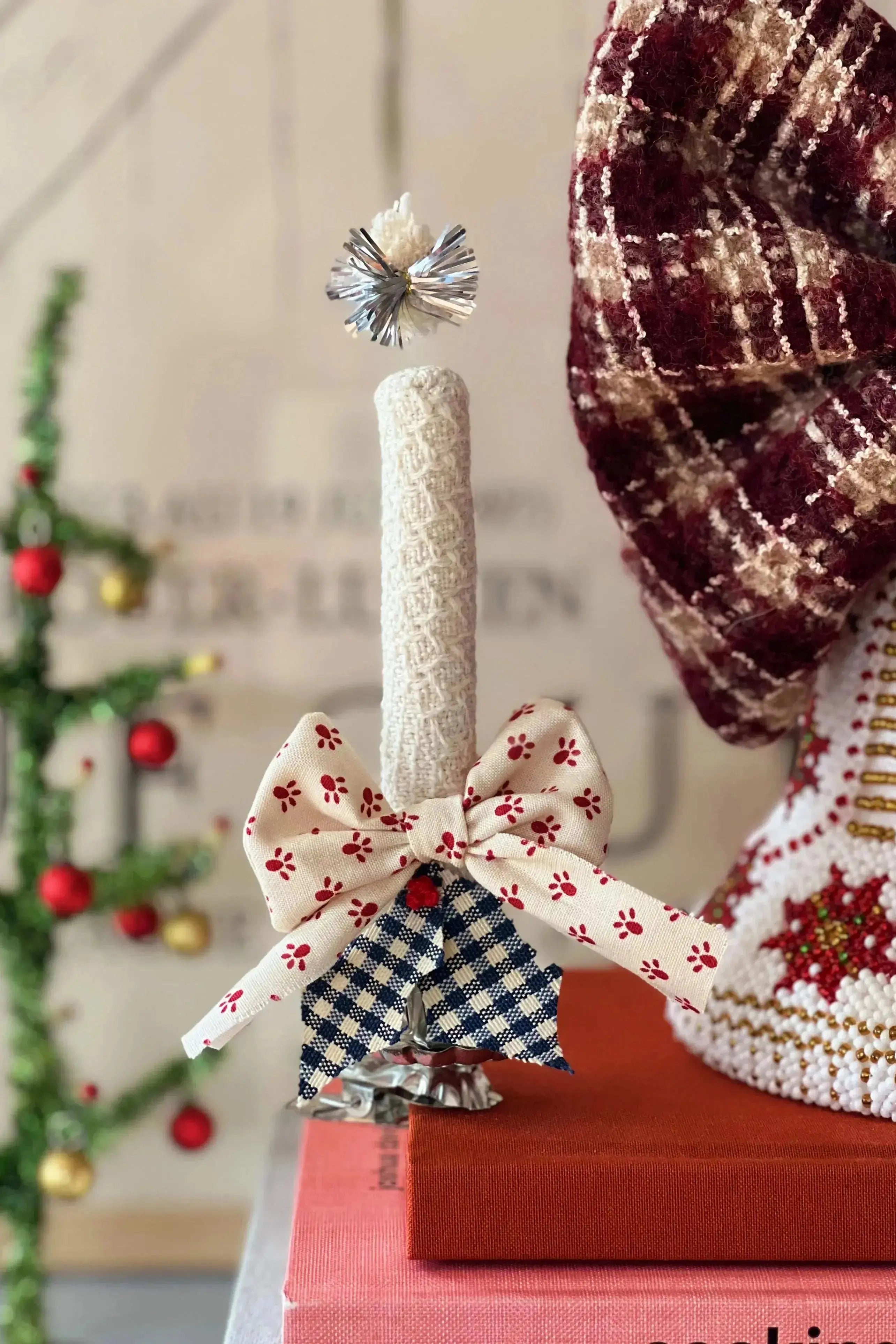 Lou Folia - Juletræslys No. 5 med klemme i stof Lou Folia