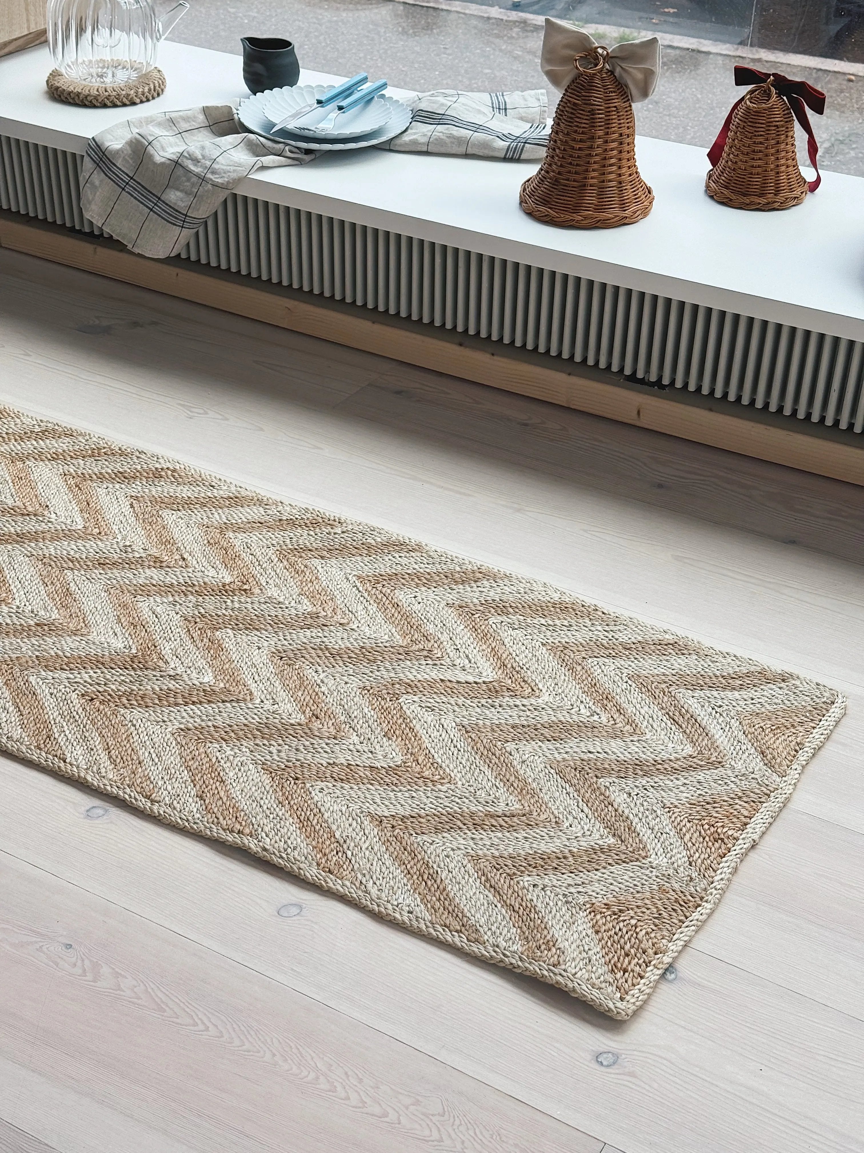 Maison Bengal | Zigzag gulvtæppe i jute | Brun/natur Maison Bengal