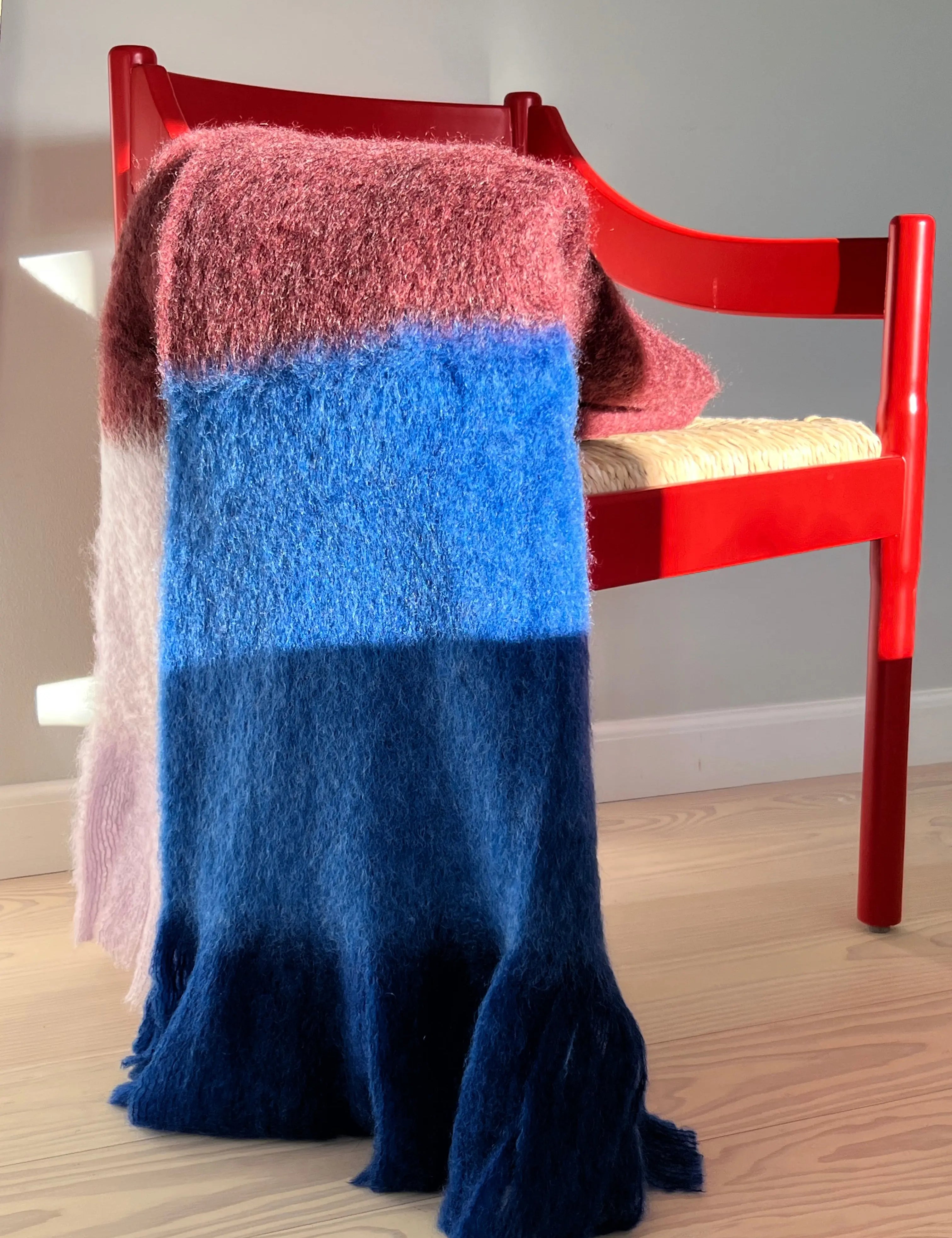 Mantas Ezcaray Mohair plaid 130 x 200 cm | Blå, bordeaux og lavendel Mantas Ezcaray