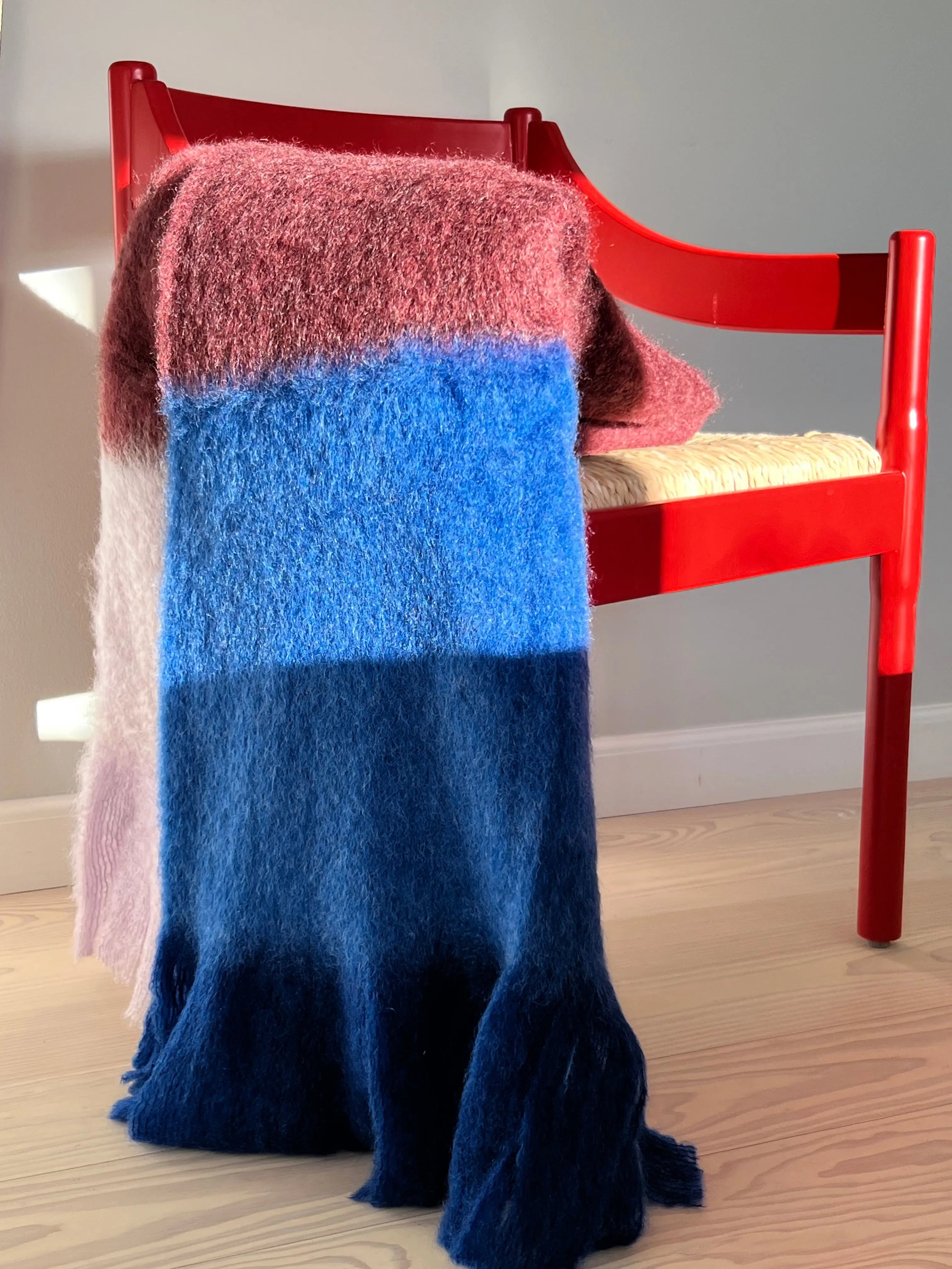Mantas Ezcaray Mohair plaid 130 x 200 cm | Blå, bordeaux og lavendel Mantas Ezcaray