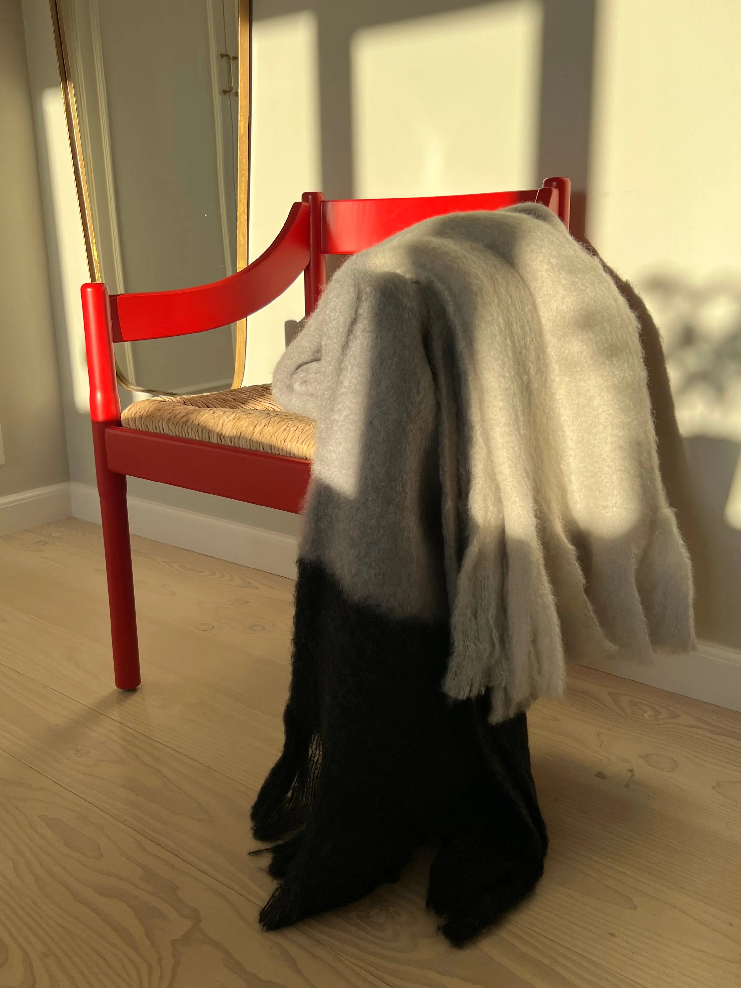 Mantas Ezcaray Mohair plaid 130 x 200 cm | Hvid, lysegrå og sort Mantas Ezcaray