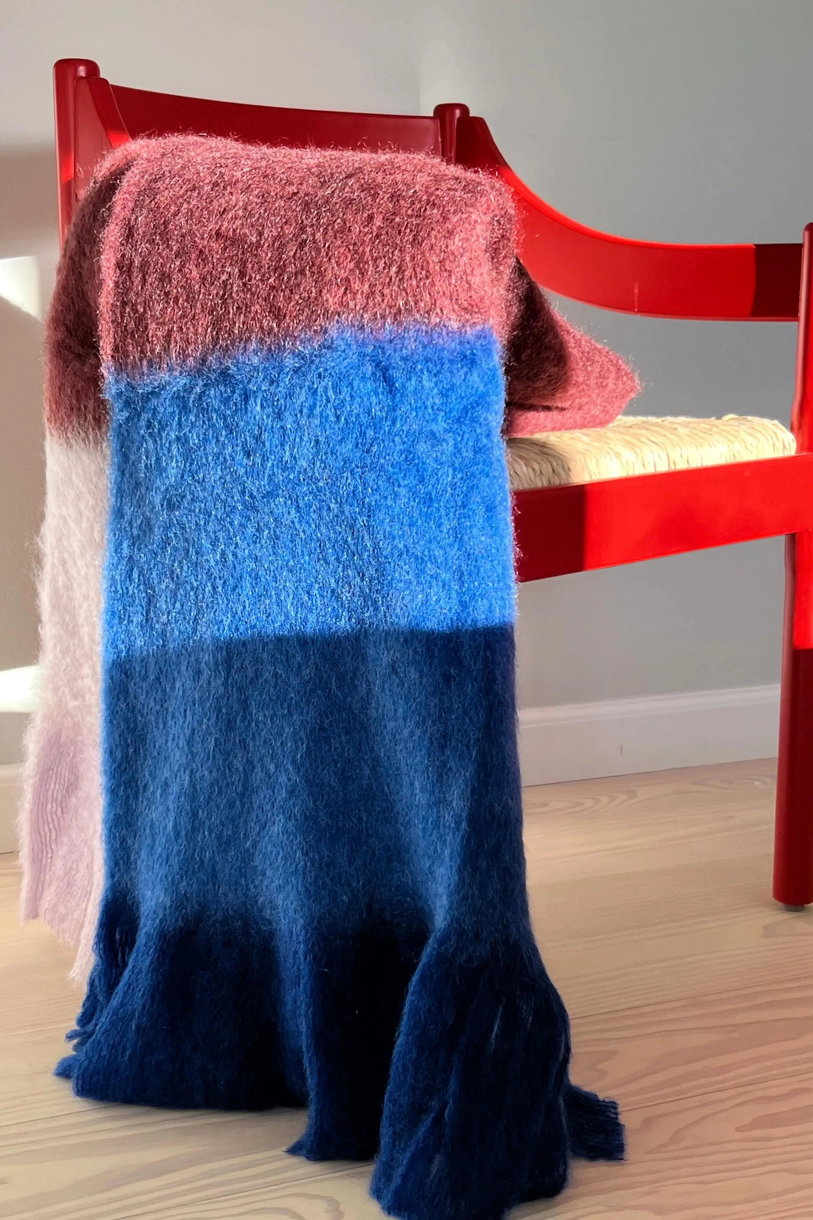 Mantas Ezcaray Mohair plaid 130 x 200 cm | Blå, bordeaux og lavendel Mantas Ezcaray