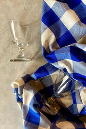 Midnatt Stofservietter Bell | Blå gingham tern | 40 x 40 cm | Sæt med 4 stk Midnatt