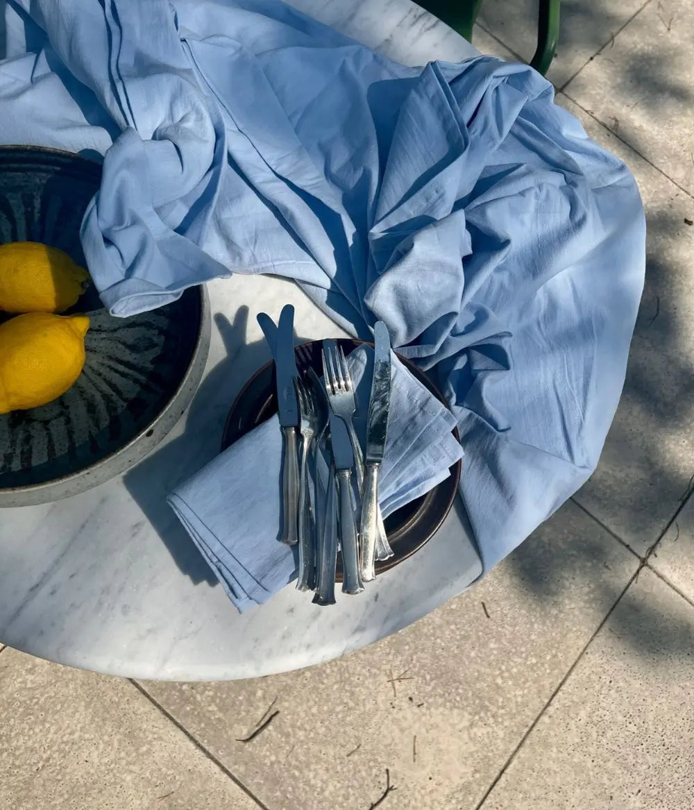 Midnatt Stofservietter Josefin | Lyseblå | 40 x 40 cm | Sæt med 4 stk Midnatt