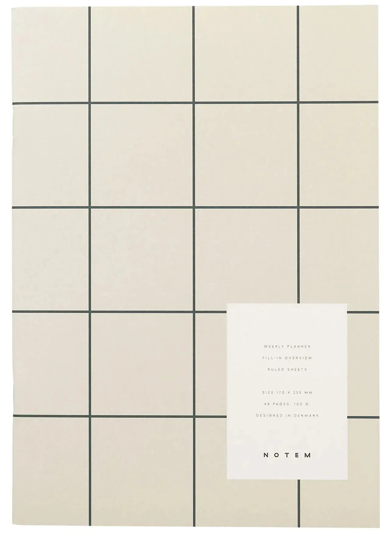Notem studio, Uma Weekly Planner book, Light gray Notem studio