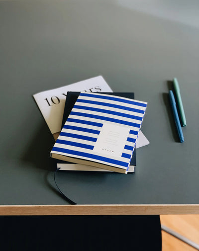 Notem studio, Uma Weekly Planner, medium, Bright blue stripes Notem studio