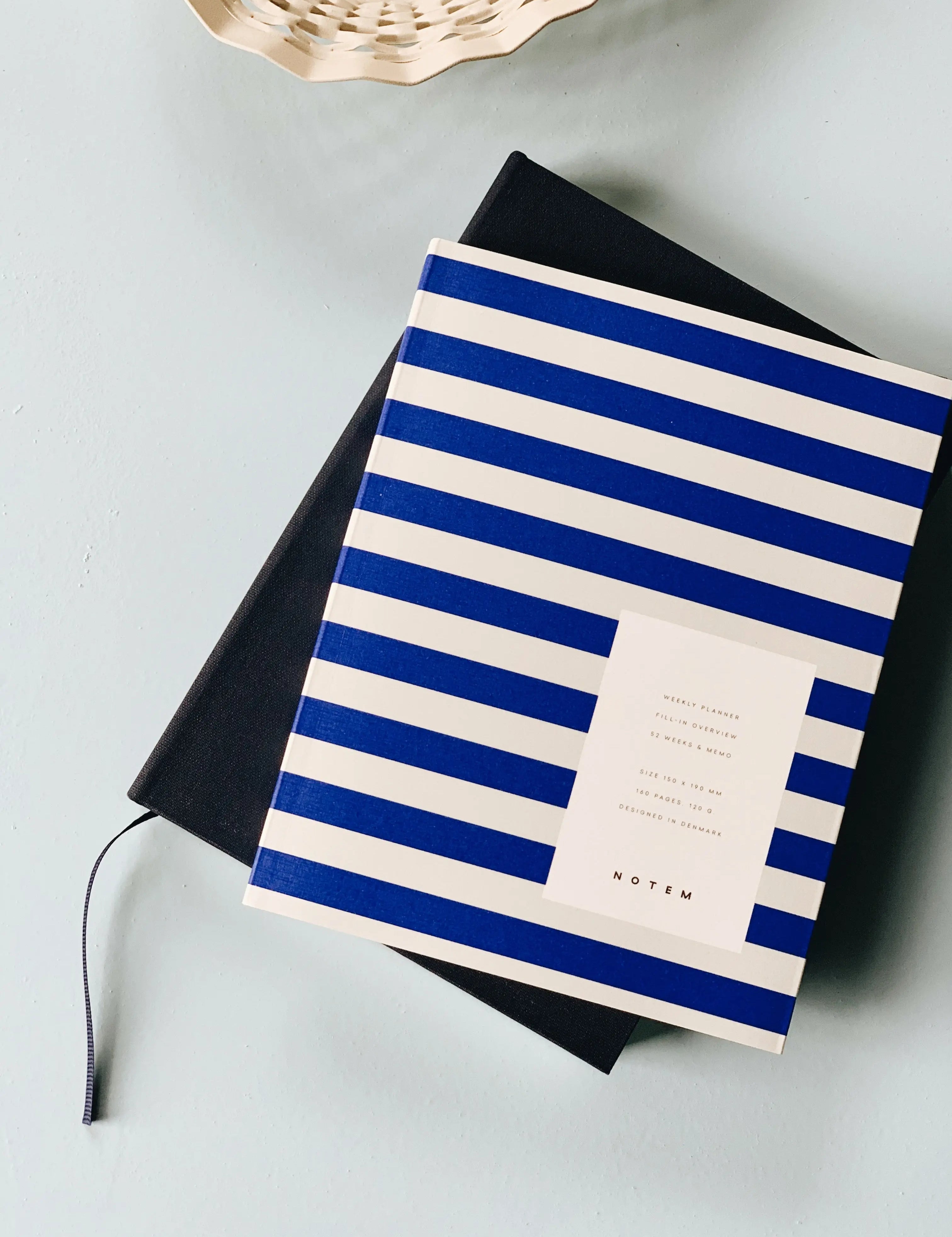 Notem studio, Uma Weekly Planner, medium, Bright blue stripes Notem studio
