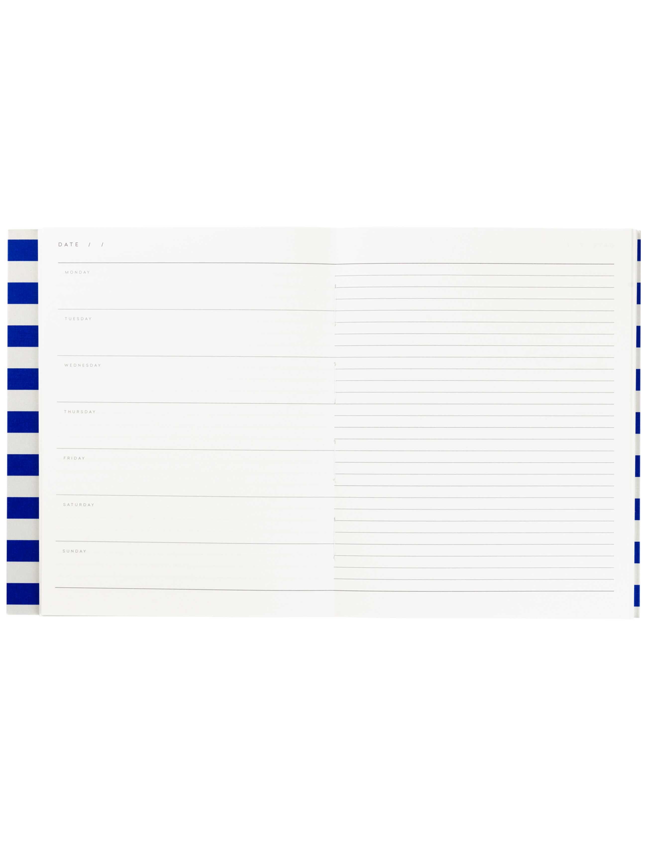 Notem studio, Uma Weekly Planner, medium, Bright blue stripes Notem studio