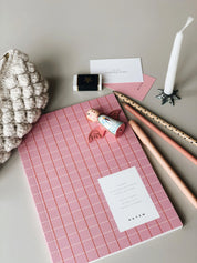 Notem studio, Vita notesbog, Softcover medium, Rose Grid Notem studio