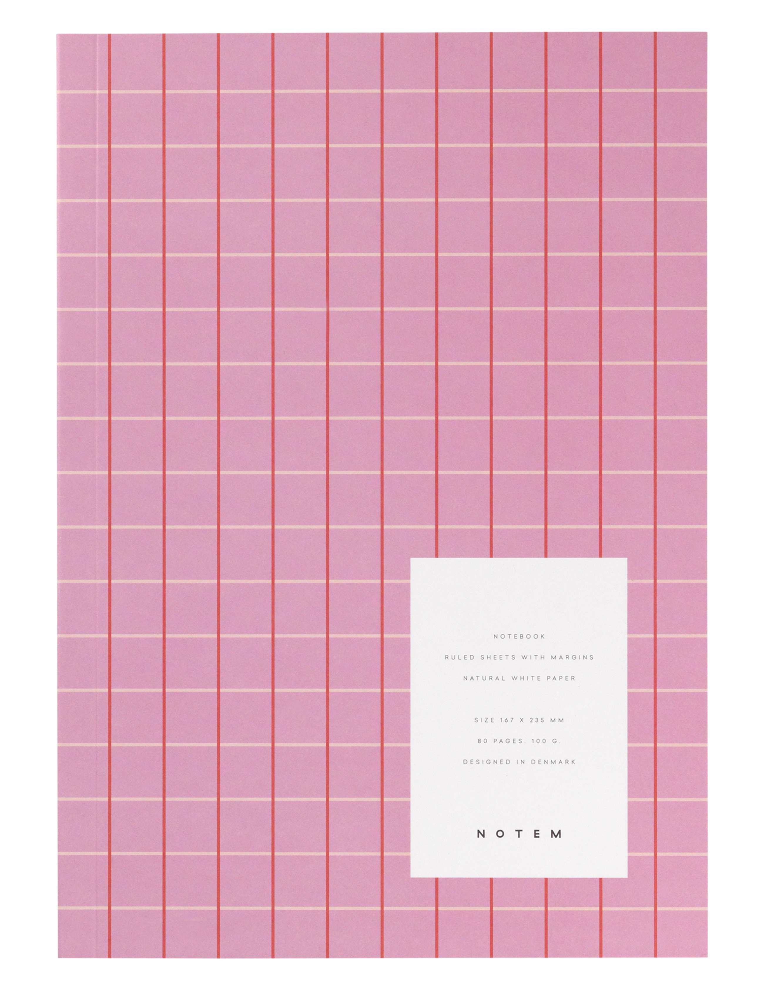 Notem studio, Vita notesbog, Softcover medium, Rose Grid Notem studio
