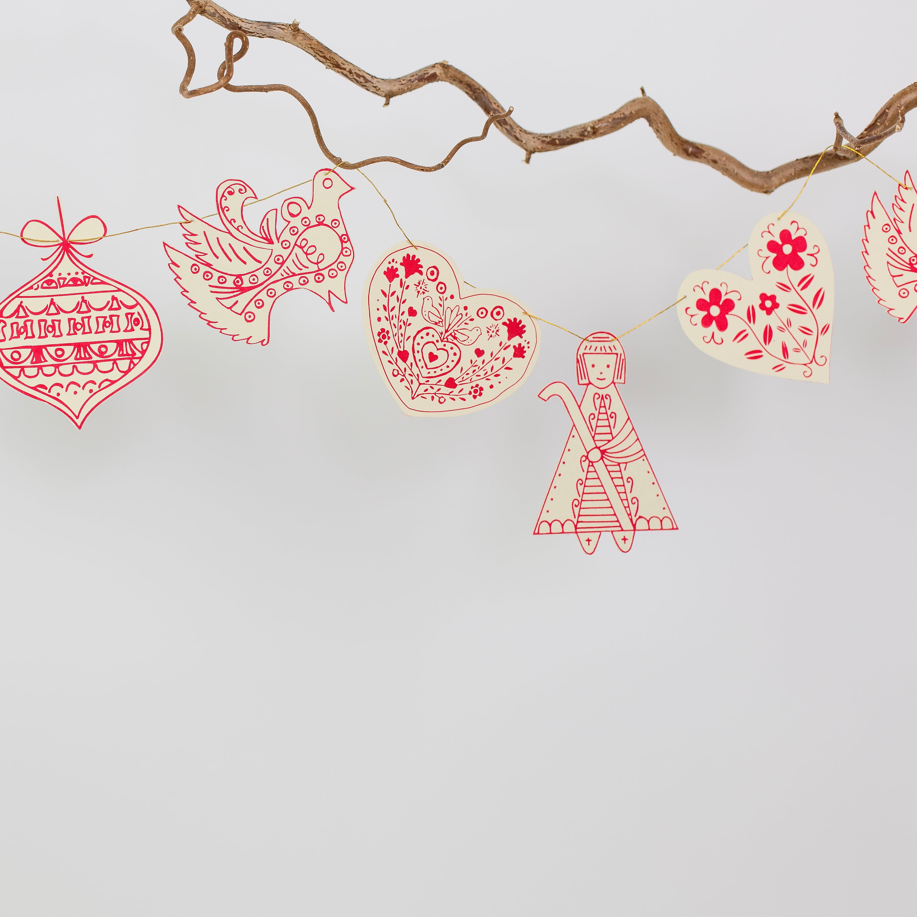 Pendants Folklore guirlande med julefigurer Afroart