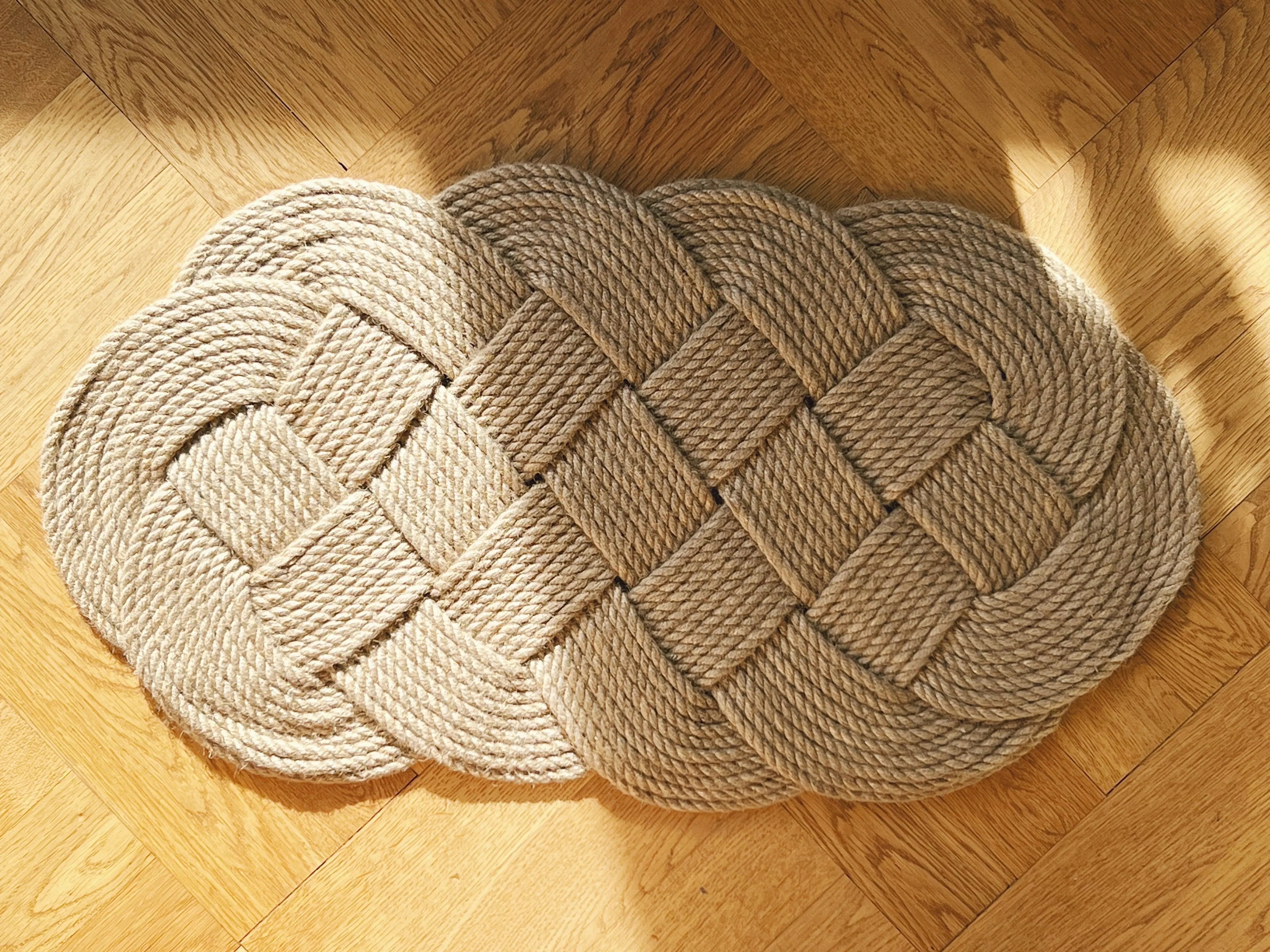 Original Ocean Plait Dørmåtte af håndflettet jute | Lille 42 x 74 cm Studio Hafnia