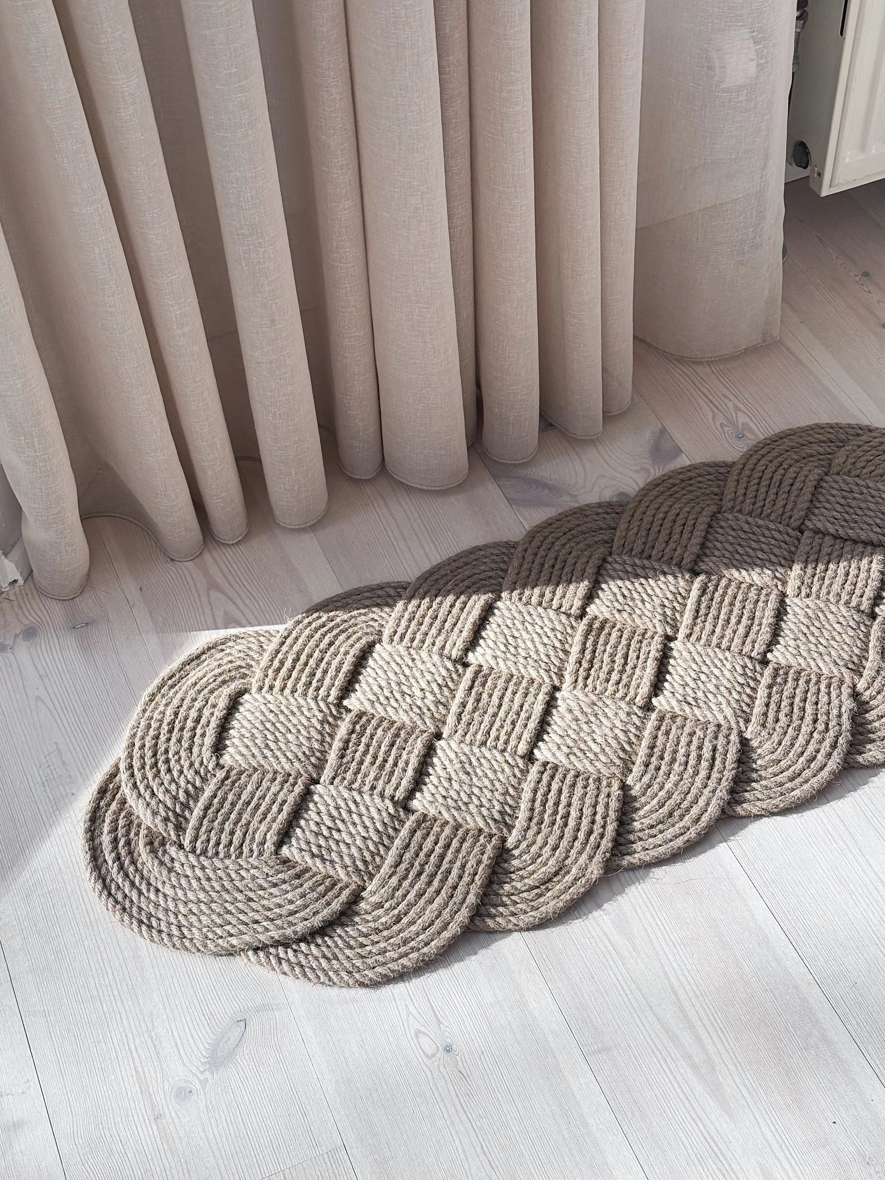 Original Ocean Plait Doormat in Handbraided Jute | 103 x 40 cm