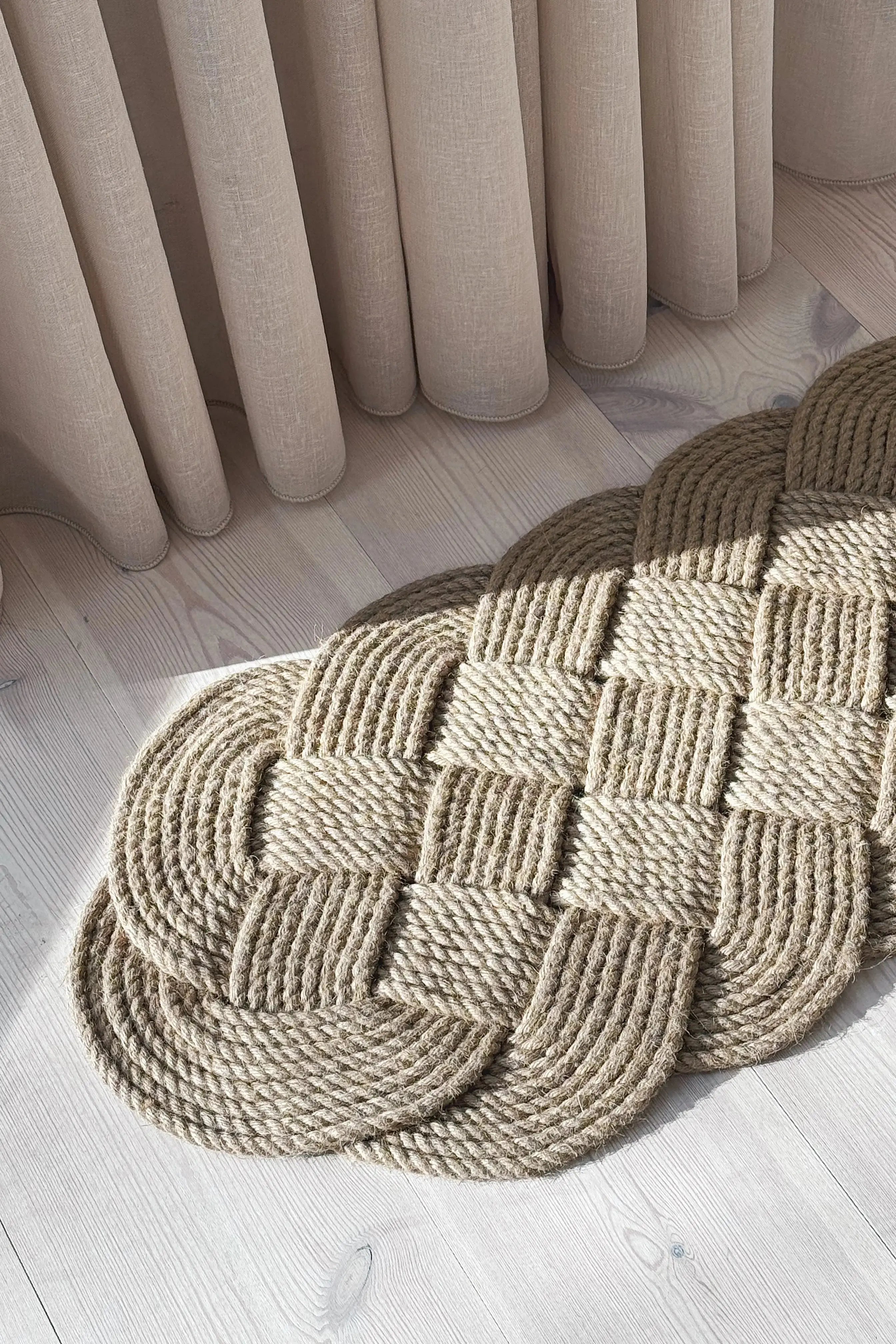 Original Ocean Plait Dørmåtte af håndflettet jute | 103 x 40 cm Studio Hafnia