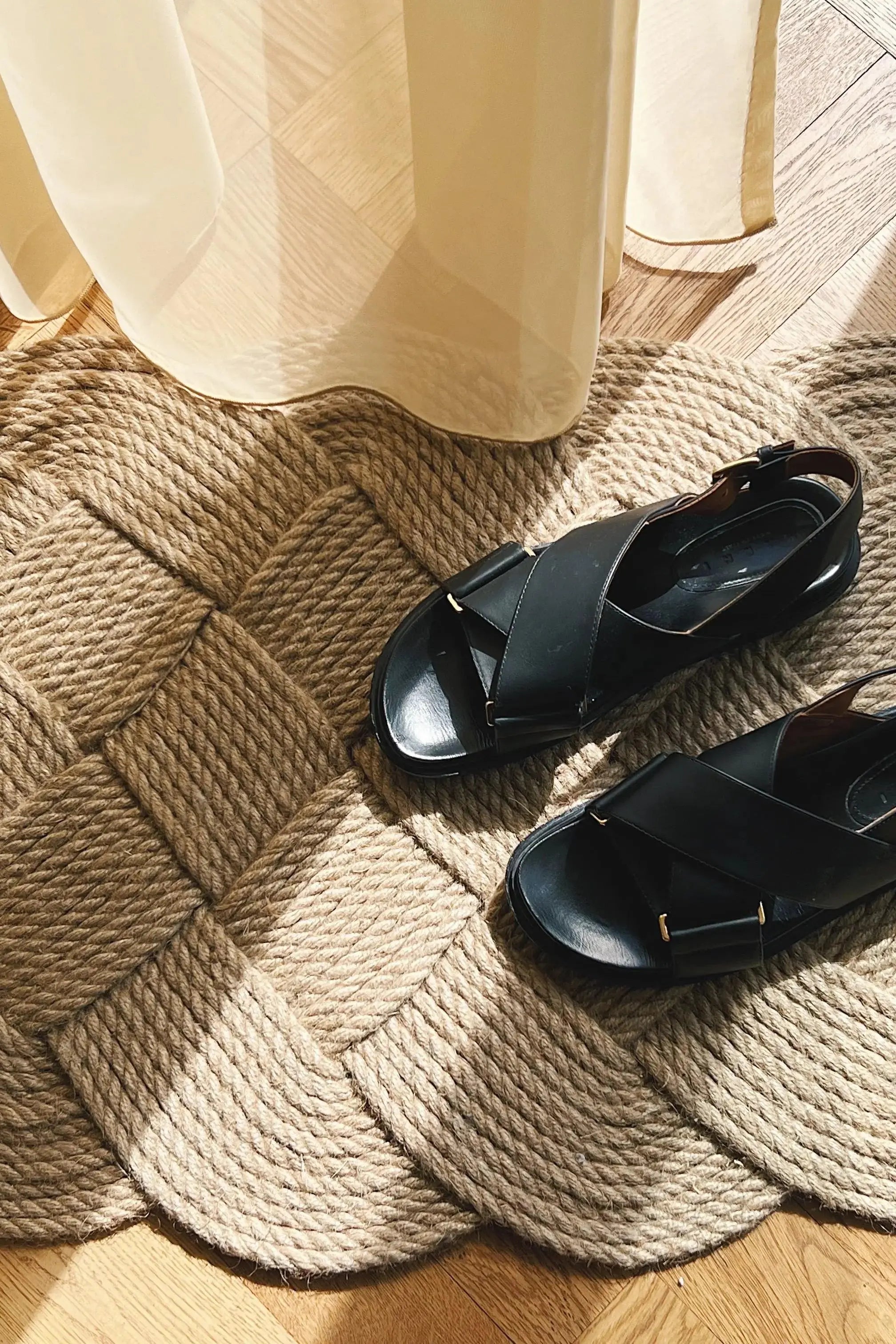 Original Ocean Plait Dørmåtte af håndflettet jute | Stor 50 x 93 cm Studio Hafnia