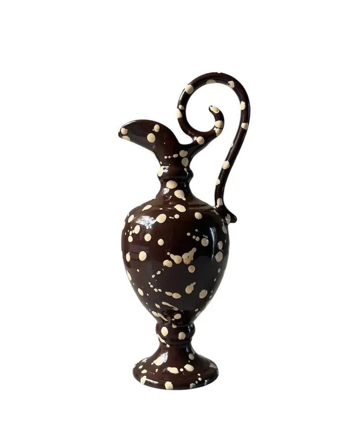 Ottocento Vase – Amfora i Chokoladebrun med Creme Stænk | H30,5 cm Studio Hafnia