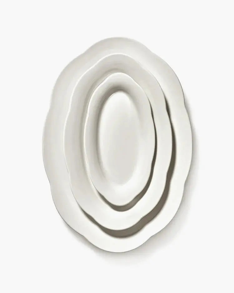 Ovalt Fad / Deep Oval Plate – Silhouette, Hvid (sæt á 2) | Serax by Sergio Herman Serax