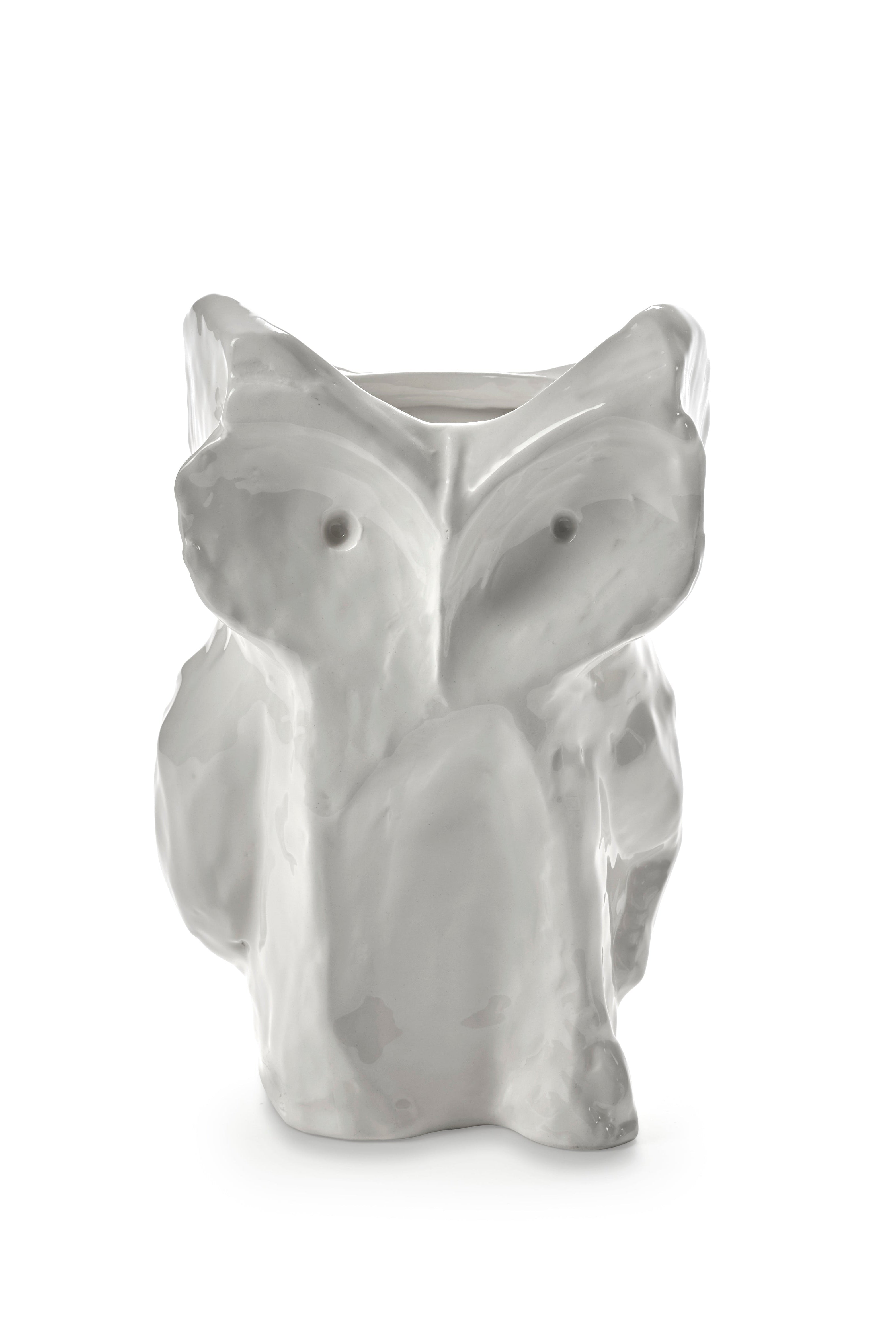 Owl Vase 'After Midnight' Lille i hvid – Marni x Serax, set forfra