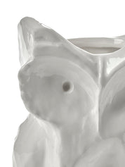 Owl Vase 'After Midnight' Lille i hvid – Marni x Serax, ansigtsdetalje