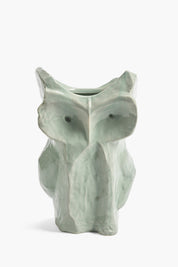 Serax Owl Vase After Midnight stor i lyseblå, designet af Marni – uglevase i glaseret stentøj