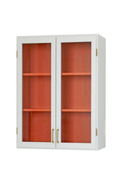 Stillark Colour Cabinet 01 small display cabinet in Hvass Grey with a Terracotta interior, H80 cm, Studio Hafnia