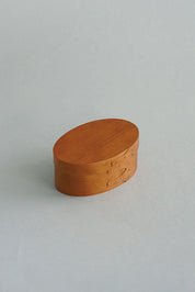 Shaker Oval Box SS by Homestead – oval storage box in cherry wood, H6 × W16.2 × D11 cm