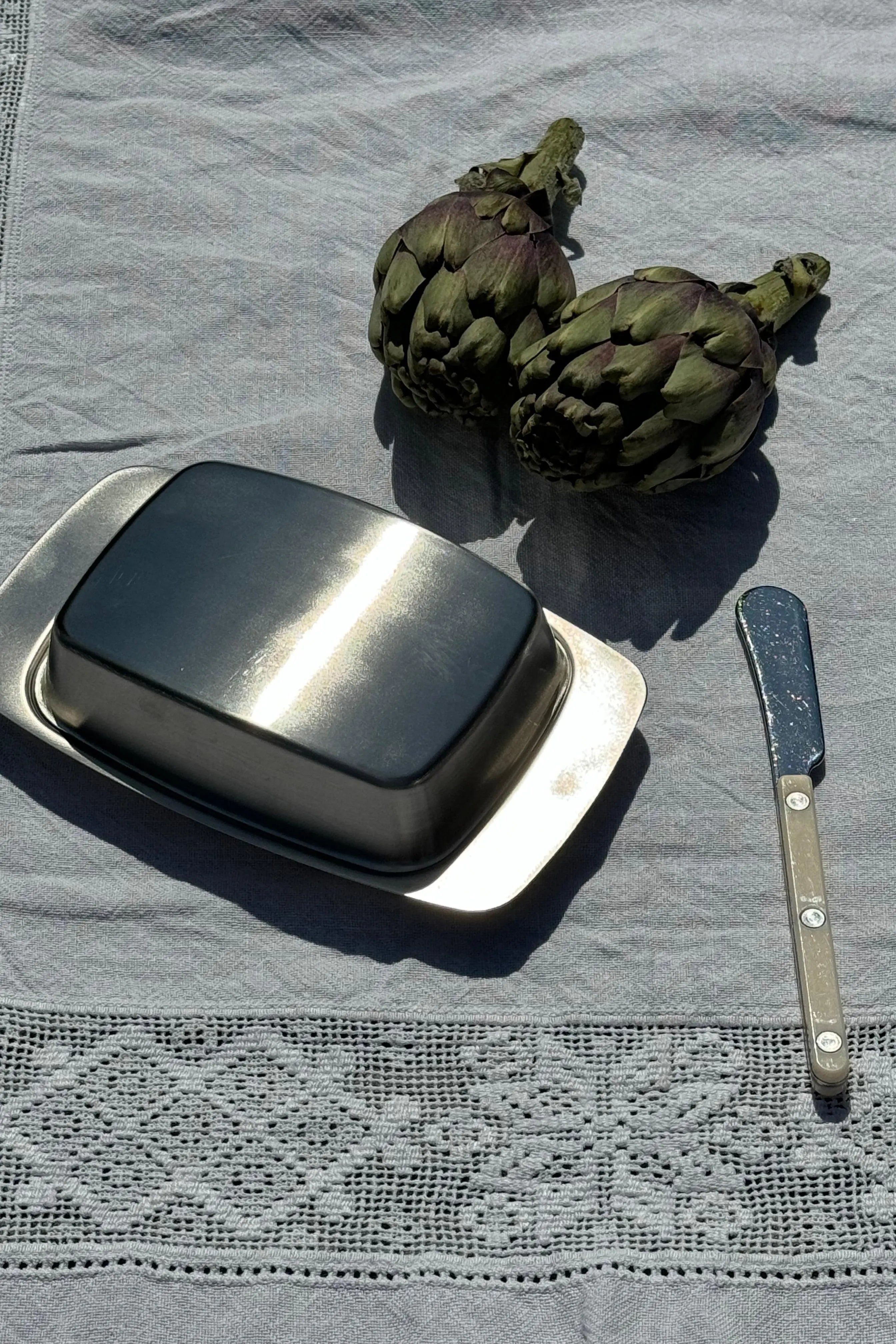 Smørskål med låg i rustfrit stål Studio Hafnia