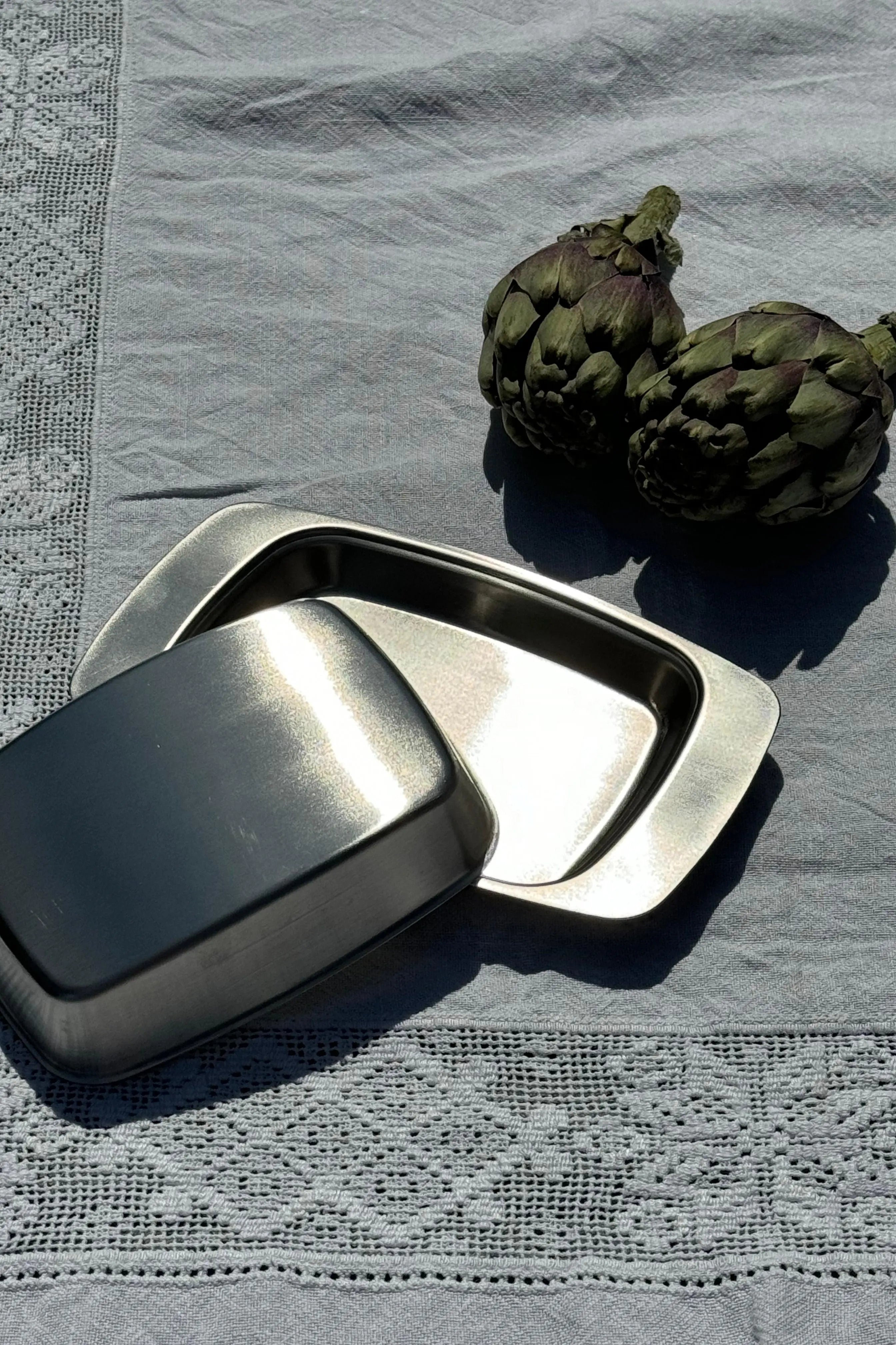 Smørskål med låg i rustfrit stål Studio Hafnia