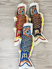 Sort Japansk Koinobori Fisk i Washi Papir til ophæng | 57 cm Studio Hafnia