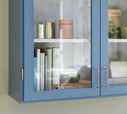 Stillark Colour Cabinet 01 in Misty Blue, detail of handle and hinge, Studio Hafnia
