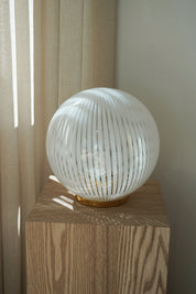 Vintage Murano Filigrana Globe Table Lamp | White H22 cm