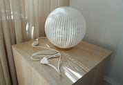 Vintage Murano Filigrana Globe Table Lamp | White H22 cm