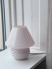 Vintage Murano Mushroom Bordlampe i Lys Rosa | H26 cm Studio Hafnia