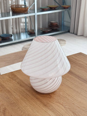 Vintage Murano Mushroom Bordlampe i Lys Rosa | H26 cm Studio Hafnia