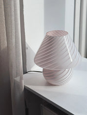 Vintage Murano Mushroom Bordlampe i Lys Rosa | H26 cm Studio Hafnia