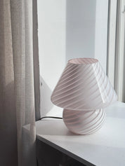 Vintage Murano Mushroom Bordlampe i Lys Rosa | H26 cm Studio Hafnia